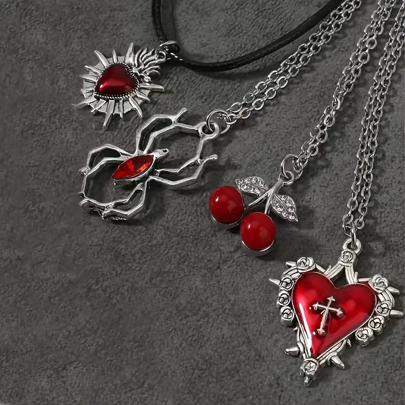 5pc Gothic Vintage Bohemian Pendant Necklace Set